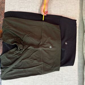 2 Pairs of Lululemon Align Leggings size 8 black and olive